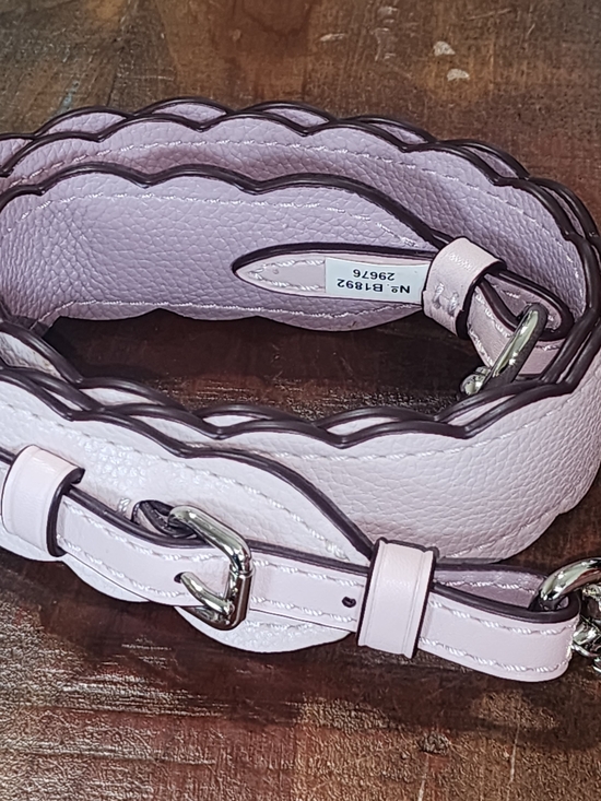 Coach Handbags - Coach Pale Pink Scalloped Leather Adjustable Shoulder Purse Strap